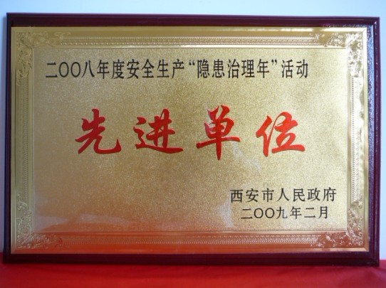 2009年2月，被西安市人民当驹炖为2008年度安全出产“隐患治理年”活动先进单元